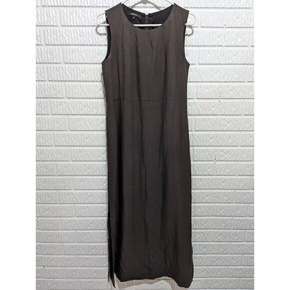 Lafayette 148 New York Dresses & Skirts - Lafayette 148 New York Womens Brown Sleeveless Slit Sides Maxi A-line Dress Sz 4